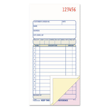 Adams® Carbonless Sales Order Book, Three-part Carbonless, 3.25 X 7.13, 50 Forms freeshipping - TVN Wholesale